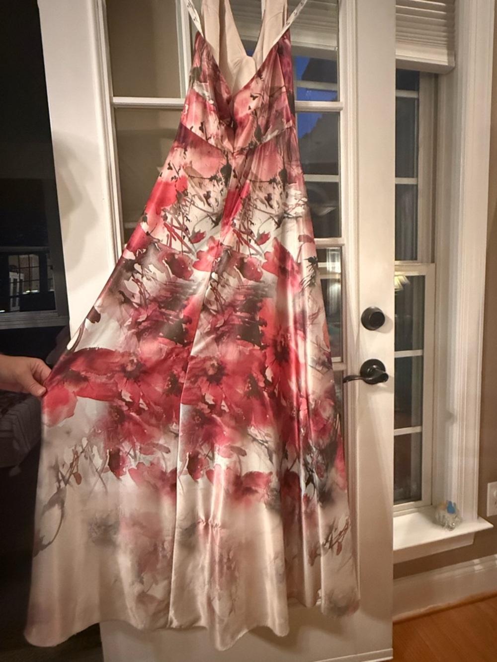 Floral Maxi Dress in Red and Cream